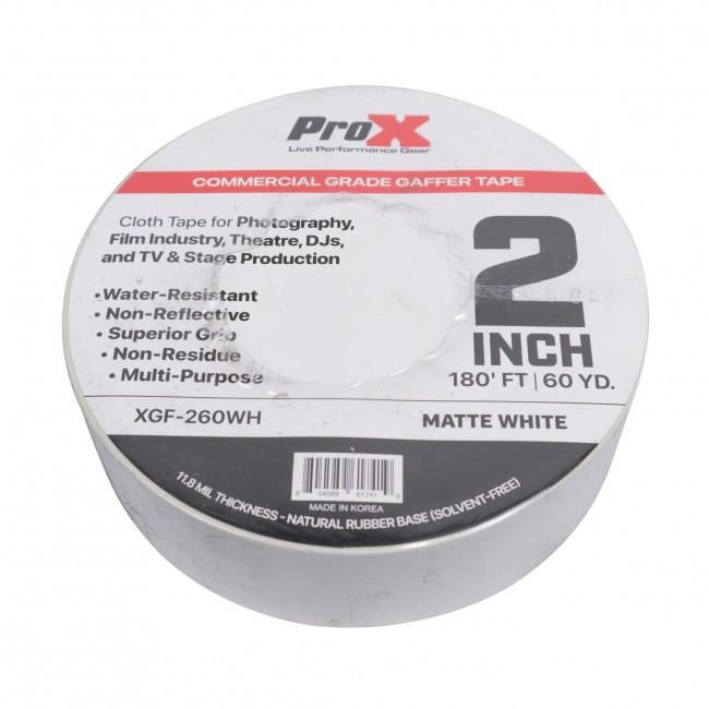 2 Inch 180FT 60YD Matte White Commercial Grade Gaffer Tape Pros Choice Non-Residue