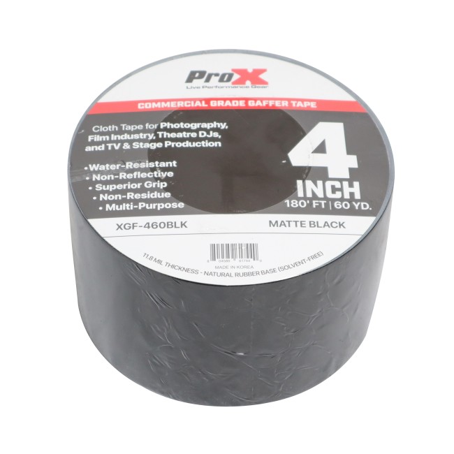 4 Inch 180FT 60YD Matte Black Commercial Grade Gaffer Tape Pros Choice Non-Residue