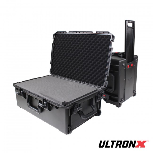 UltronX Medium Universal Watertight Case W-Extendable Handle, Wheels and Pluck-N-Pak Foam