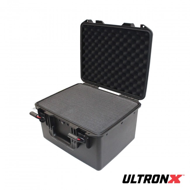 UltronX SMALL Water Air sealed ABS Molded Portable Storage Case for Audio Camera Tactical includes cut pluck foam - 17x13x9 in.