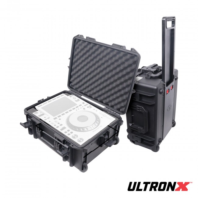 UltronX Watertight Case Holds CDJ-3000 and 12 Mixers with Handle and Wheels