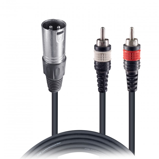 5' Ft. High Performance Audio Y Cable XLR-M to Dual RCA