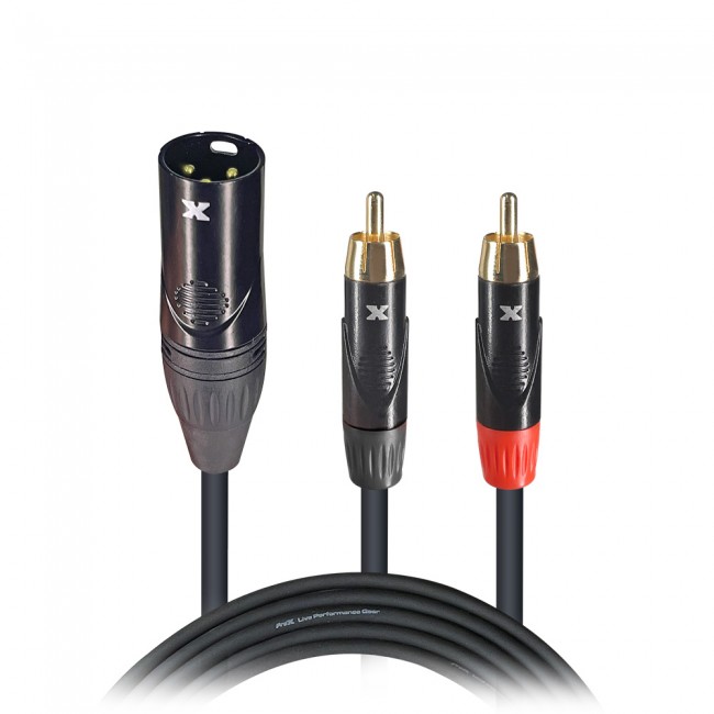 5 Ft. Unbalanced 1/4 TRS-M to Dual RCA-M High Performance Audio Cable