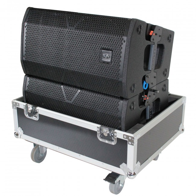 Universal Line Array Speaker Flight Case W-Wheels for 2 Speakers Interior 28x26x20 inch holds RCF HDL 10-A JBL VRX932