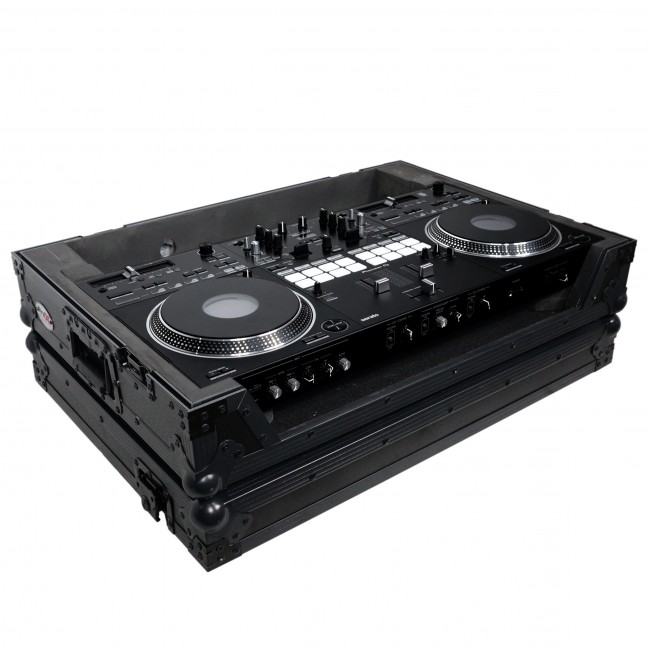 ATA Style Flight Case for Pioneer DDJ-REV7 DJ Controller with Wheels and 1U Rackspace Black Finish