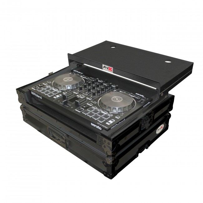 Digital Controller Flight Case w/Laptop Shelf<br>For Roland DJ-202 Black On Black