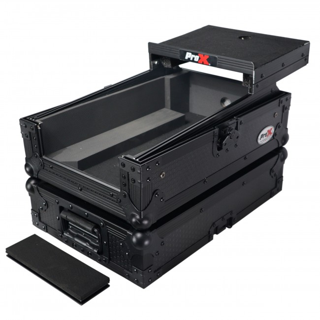 ATA Flight Style Road Case for Pioneer DJM-S7 DJM-S9  DJ Mixer with Laptop Shelf Black Finish