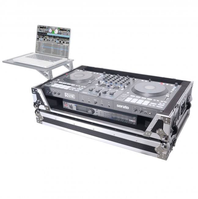 ATA Flight Style Road Case For RANE Four DJ Controller with 1U Rack Space and Wheels