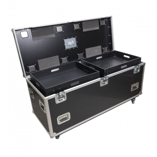 TruckPax Utility ATA Flight Case Truck Storage Road Case with Dividers Tray and 4 in casters - 24x60x30 Ext