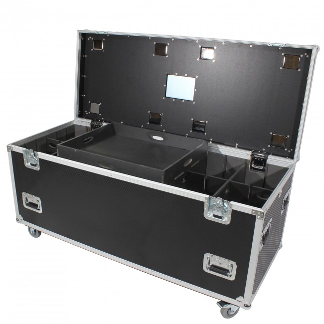 TruckPax Utility ATA Flight Case Truck Storage Road Case with Dividers Tray and 4 in casters - 24x60x30 Ext