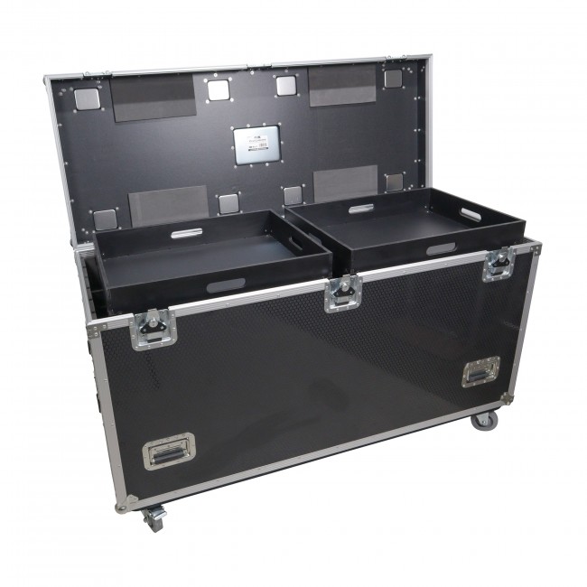 TruckPax Utility ATA Flight Case Truck Storage Road Case with Dividers Tray and 4 in casters – 24x60x36 Ext