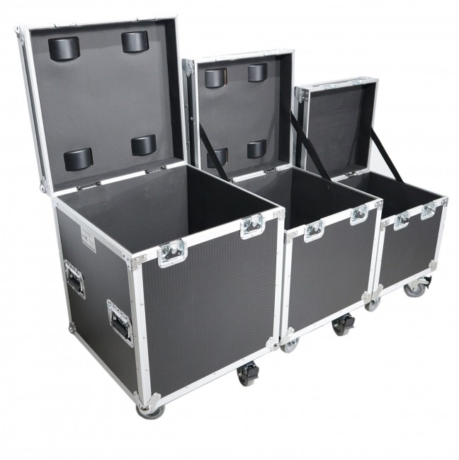 Package of 3 Utility ATA Flight Travel Storage Road Case – Includes 1-Large 1-Medium 1-Small Size with 4 Casters