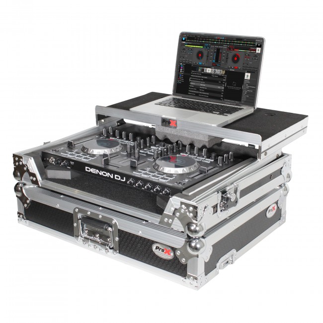 Universal Flight Style Road Case for Medium Size DJ Controllers with Sliding Laptop Shelf