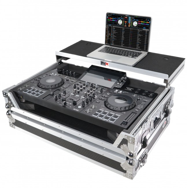 ATA Flight Case ATA Flight Case For Pioneer XDJ-RX3 DJ Controller with Laptop Shelf 1U Rack Space and Wheels