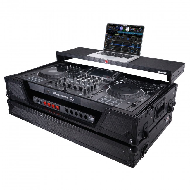 ATA Flight Case For XDJ-XZ DDJ-SZ2 DJ Controller with Laptop Shelf 1U Rack Space and Wheels - Black