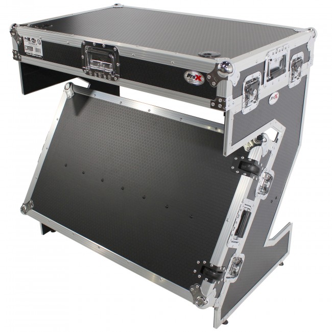Z-Table Jr Folding DJ Table Mobile Workstation Flight Case Style with Handles and Wheels