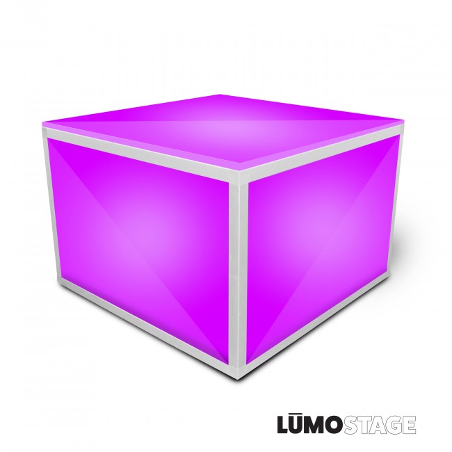 Lumo Stage Acrylic Stage 2'x'2x16 Platform Cube Light Box Section for Disco Style Dance Floor
