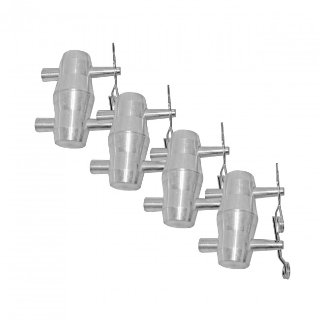 Set of (4) Double Sided Conical Couplers with connectors and pins