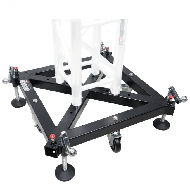 Universal Vertical Tower Truss Ground Support Base on Wheels with Leveling Jacks for F34, F44 and 12 Bolt truss