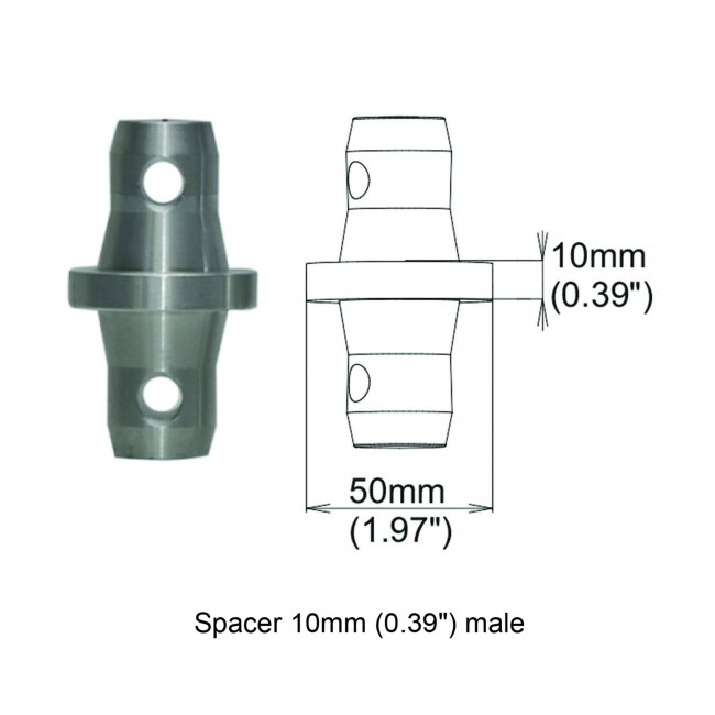 Spacer 10mm Male Coupler
