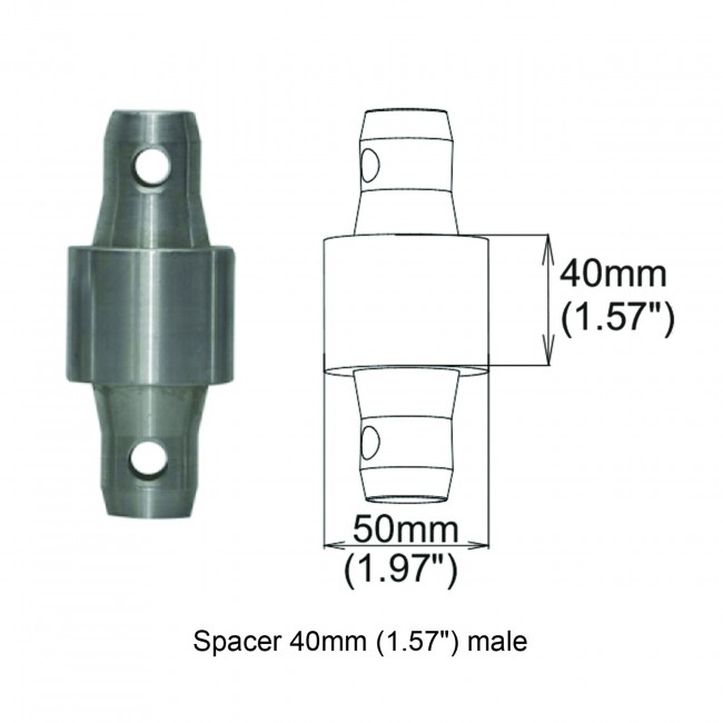 Spacer 40mm Male Coupler
