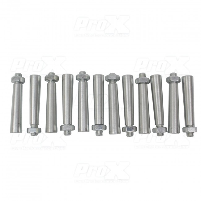 12 Pack Tapered Shear Pin With Threaded Tip And Nut For Conical Coupler 
