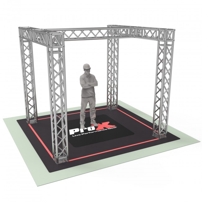 Tradeshow Booth 10.11 W X 9.42 L X 9.20 FT H with H Shape Design in center  - 2mm Heavy Duty Truss