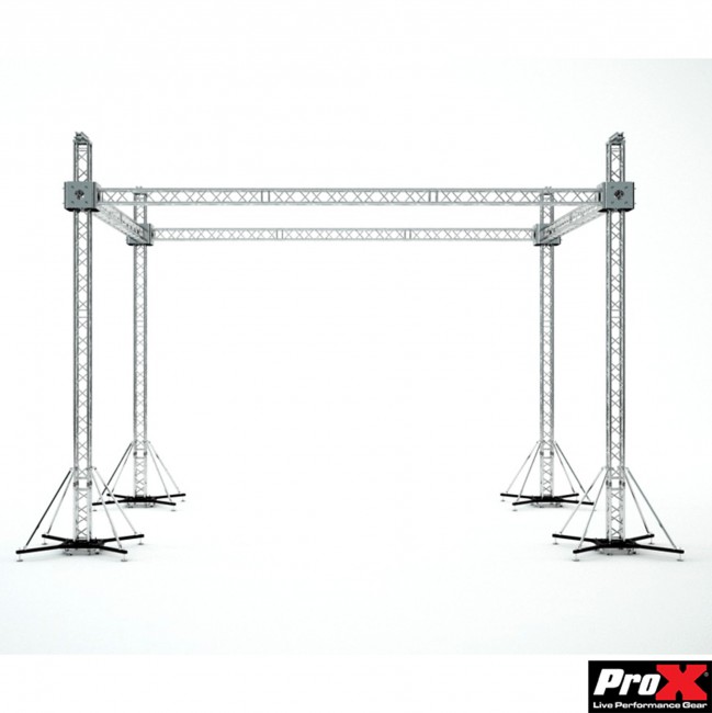 Stage Flat Roofing System Package With 4 Chain Hoists | 30 Ft W x 20 Ft L x 23 Ft H