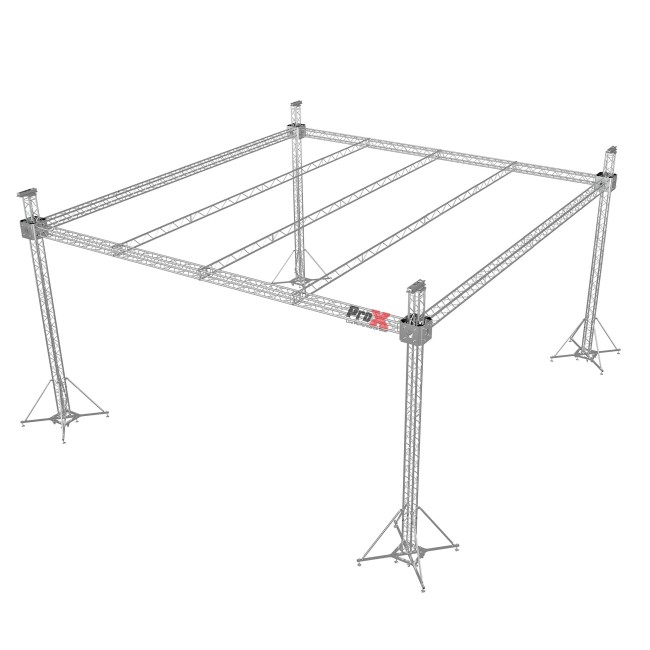 F34 Stage Roofing Truss System with Ground Support,  Truss and Chain Hoists – 32x32x23 Ft. F32 Beams