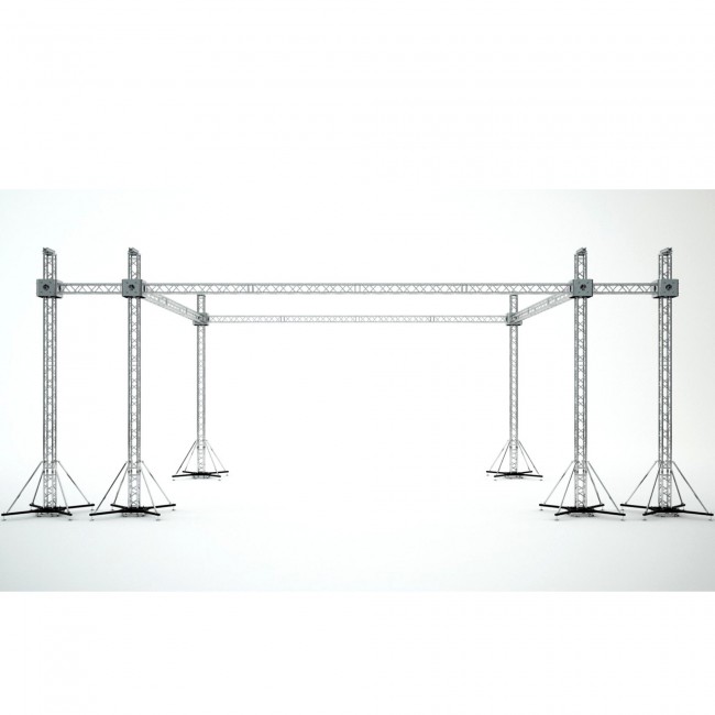 ProX Direct XTP-GS403023SPW Stage Roofing System 40'W x 30'L x 23'H With Speaker Wings Includes 6 Chain Hoist