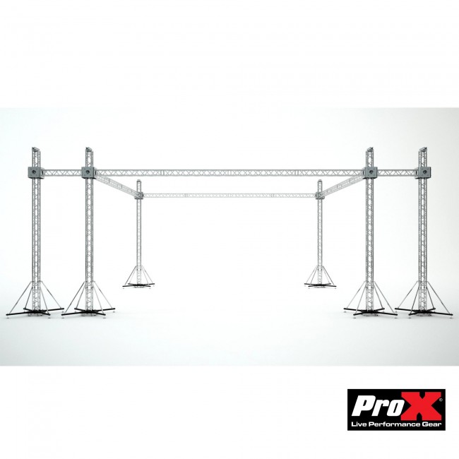 ProX Direct XTP-GS404023SPW Stage Roofing System 40'W x 40'L x 23'H With Speaker Wings Includes 6 Chain Hoist