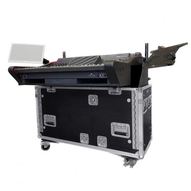 For Avid Venue S6L-16CH Flip-Ready Hydraulic Console Easy Retracting Lifting 2U Rack Space Detachable Case by ZCASE
