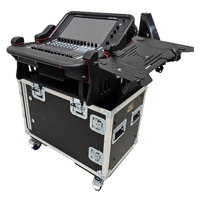 For Allen and Heath AVANTIS SOLO Flip-Ready Hydraulic Console Easy Retracting Lifting w/ 2U Rack Space Case by ZCASE
