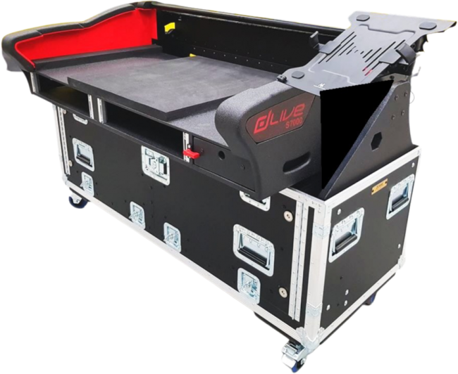 For Allen and Heath DLive S7000 Flip-Ready Hydraulic Console Easy Detachable Lifting Flight Case with wheels by ZCASE