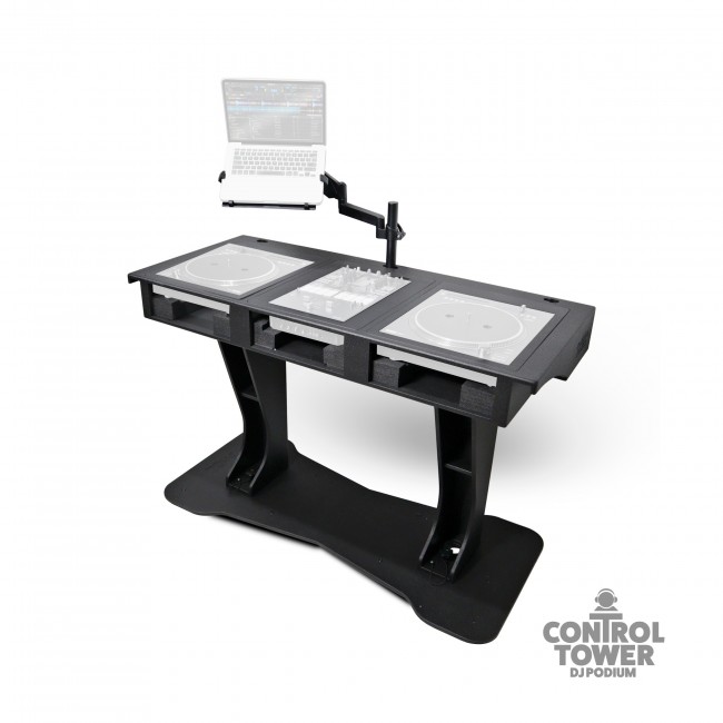 Control Tower DJ Podium with Road Cases for Pioneer CDJ-3000 Denon SC6000 CD Players RANE Twelve Turntable