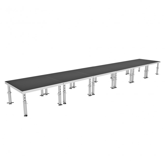 StageOne 24' x 4' Ft. Portable Stage Package - Includes 6x Decks with Telescoping 16-22 Adjustable legs