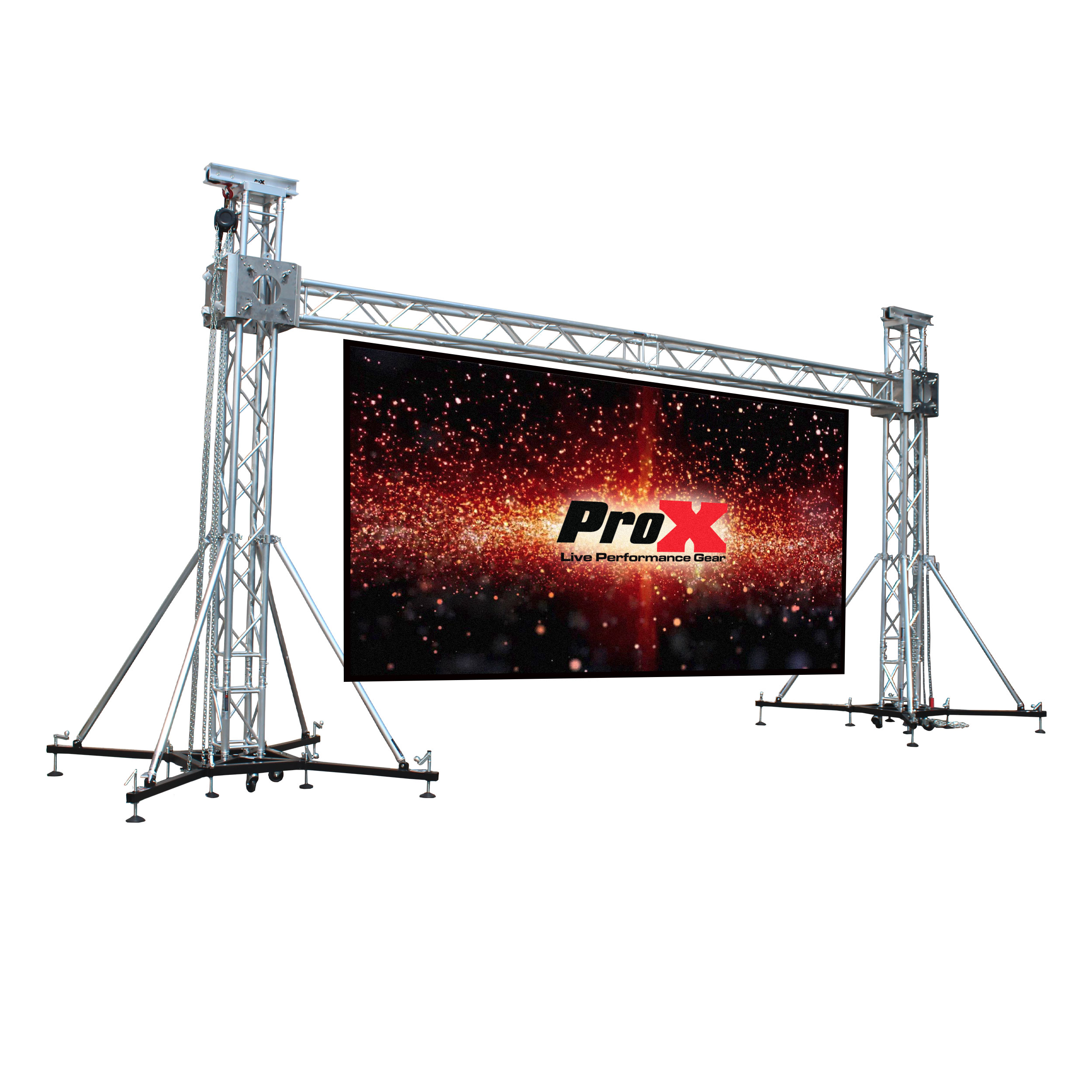 LED Screen Display Panel Video Fly Wall Truss Support System 20'W x 23'H Outdoor w/ Hoist | ProX Live Performance Gear